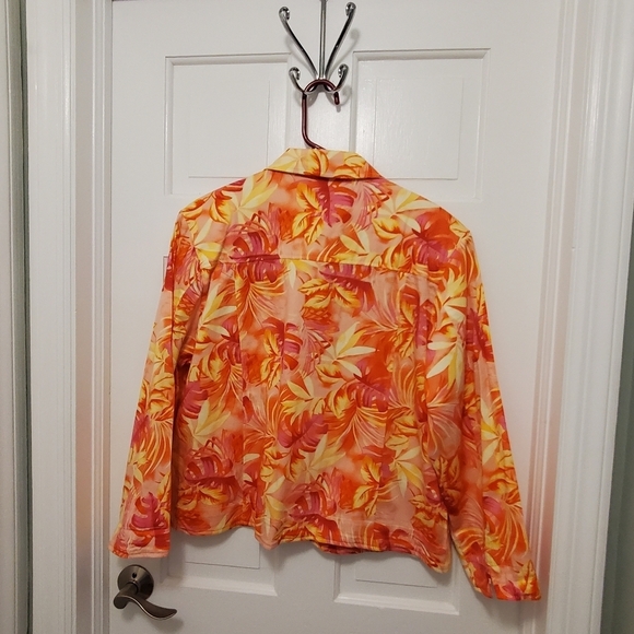 NWOT Drapers & Damon's Floral Print Cotton Jacket Size PXL, Preppy Colorful - Picture 9 of 9